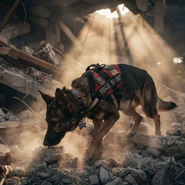 (04) Perros de Búsqueda y Rescate en su asombrosa y genial Labor 2 perros rescatistas Rescatando entre escombros (ia)