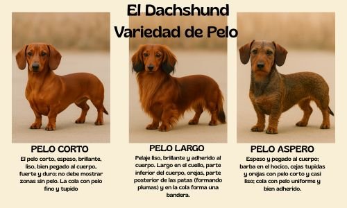 (5) La Raza Dachshund, El autentico perro salchicha 3 Variedad del tipo de pelo del perro salchicha