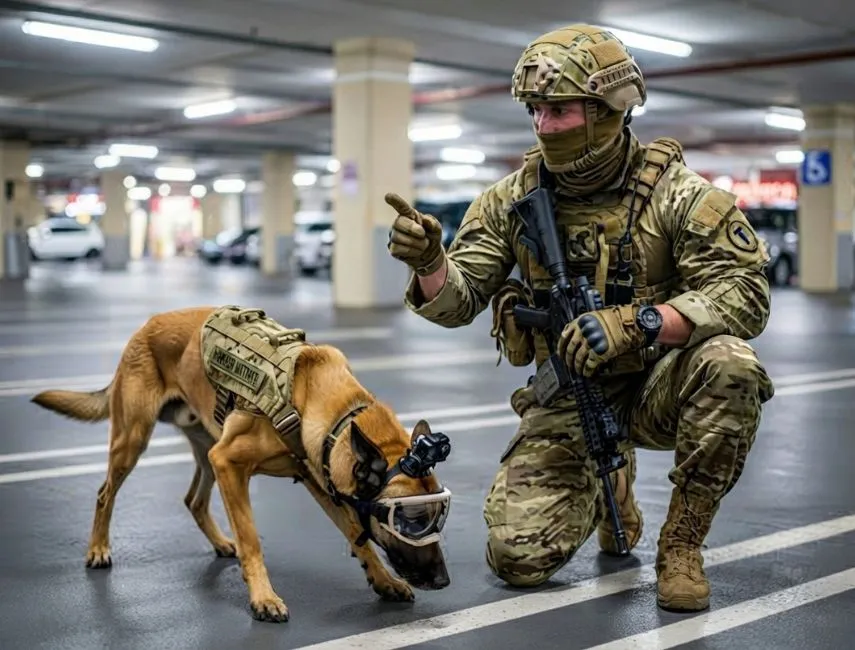 perros Unidad K9, detector de explosivos