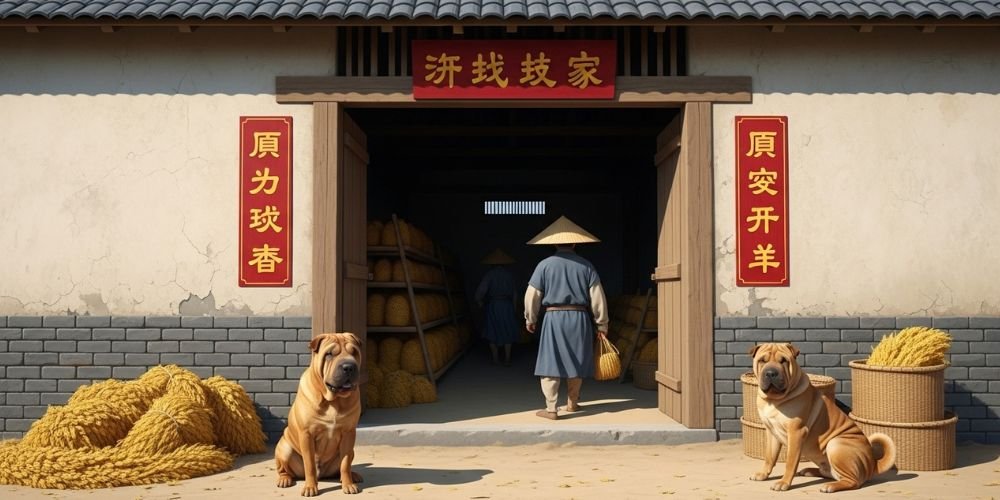 en Leyenda del Shar Pei, ellos protegían las cosechas 