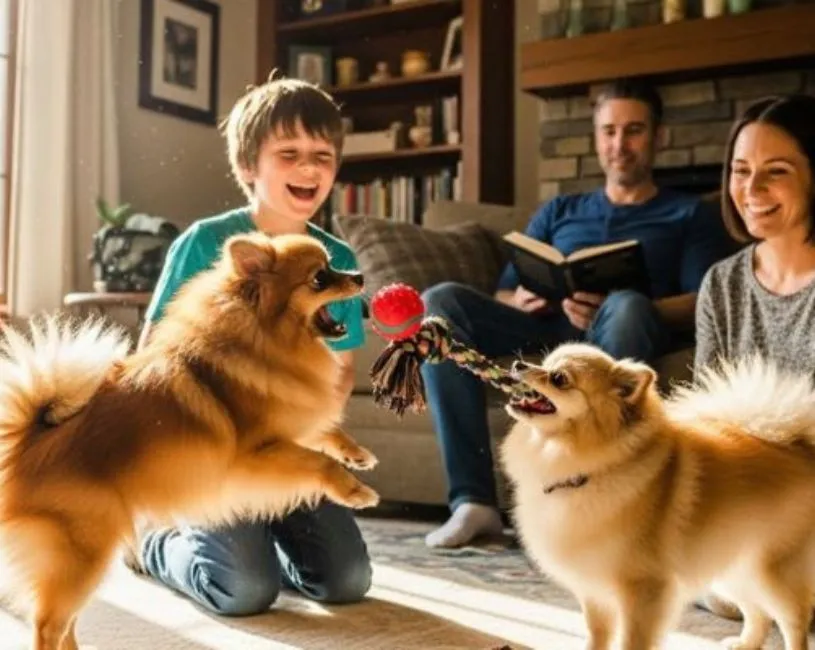 Pomerania jugando