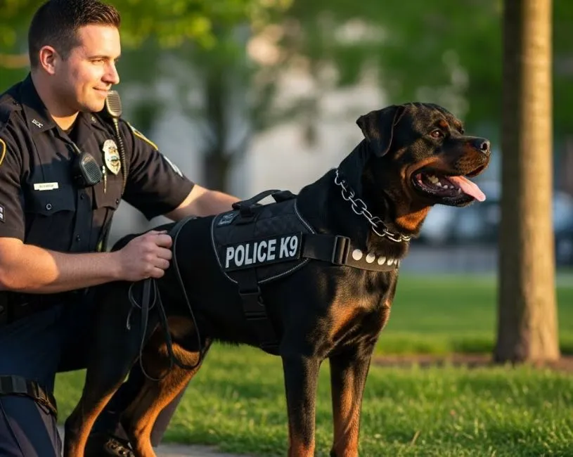 (35) El Perro Rottweiler: Un Guardián Majestuoso y Leal 5 Perro Rottweiler policia