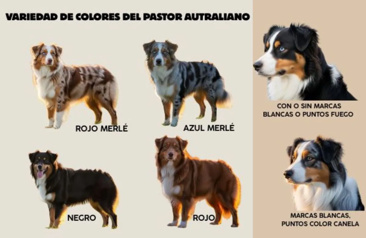 (38) Todo sobre el Pastor Australiano: un compañero majestuoso y leal 3 variedad de colores de El Pastor Australiano