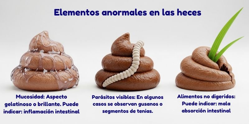 Elementos anormales en las heces en Perros