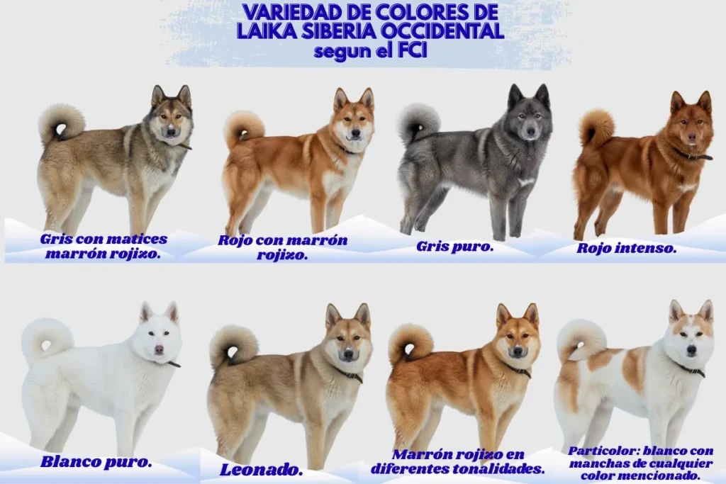 variedad de colores del Laika Siberiana Occidental