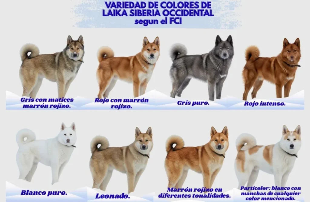 variedad de colores del Laika Siberiana Occidental