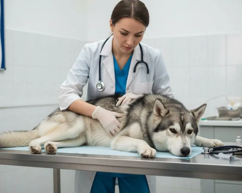 revisión veterinaria del Laika Siberiana Occidental