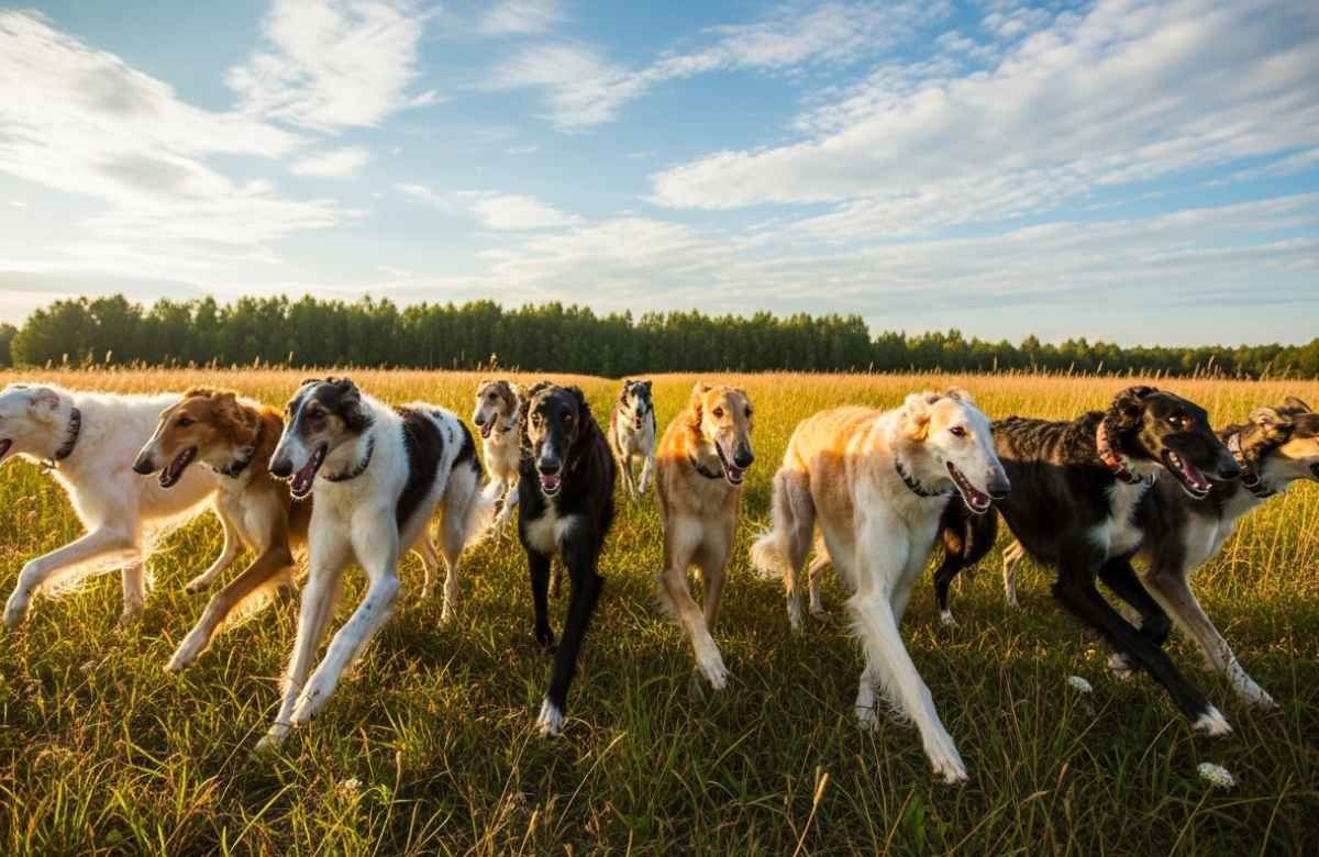 Perro Borzoi Ruso y la variedad de colores