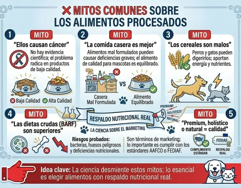(60) Alimentos Industriales para Mascotas: Por Qué No Deben Satanizarse y Cómo los de Calidad Cumplen los Estándares AAFCO y FEDIAF 3 mitos comunes sobre los alimentos procesados