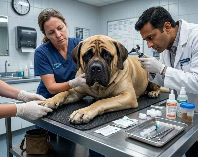 visita veterinaria del Mastín Inglés