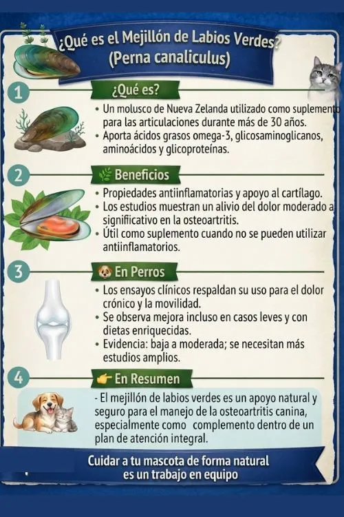 Estudios realizados en Mejillon de labios verdes en perros