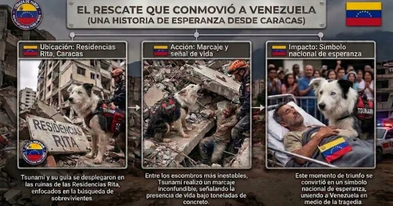 (66) Tsunami el Perro Rescatista: el perro que corrió sin descanso entre los escombros de Venezuela 4
