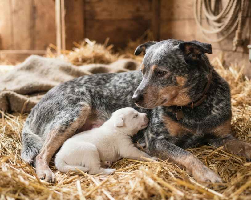 (63) El Boyero Australiano, todo de este “El Guardián Incansable del Trabajo y la Lealtad” 12 El Boyero Australiano y su cria