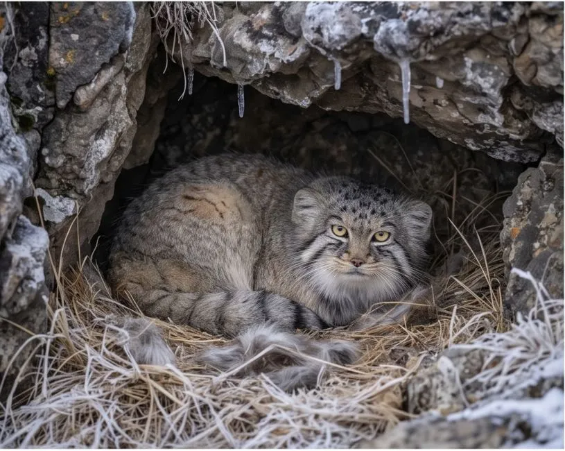 Gato de Pallas (Manul) en su refugio