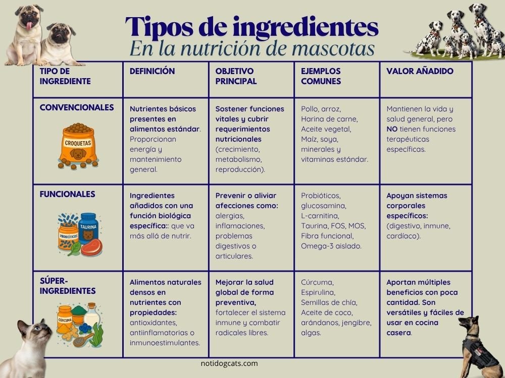 Alimentos funcionales y súper-ingredientes: Refuerza la salud de tu mascota desde su plato 2 alimentos funcionales tipos de ingredientes
