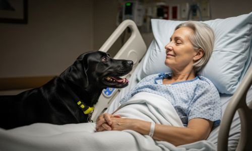 Max el Labrador Héroe que Cuidó a su Dueña con Demencia: Una Historia Real de Amor y Lealtad 6 imagen IA de un labrador héroe y sherry