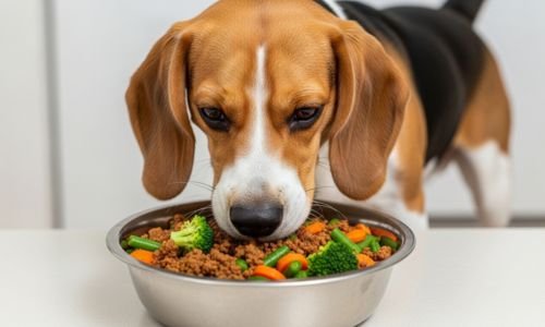 (11) La Raza de Perros Beagle: Todo Sobre Este Hermoso Can 14 Raza de Perros Beagle comiendo dieta cocinada