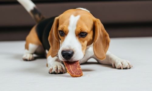 (11) La Raza de Perros Beagle: Todo Sobre Este Hermoso Can 15 Raza de Perros Beagle comiendo snack