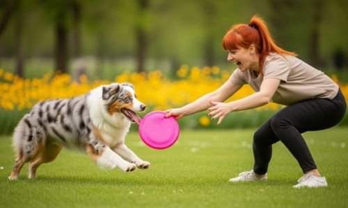 jugando con el perro