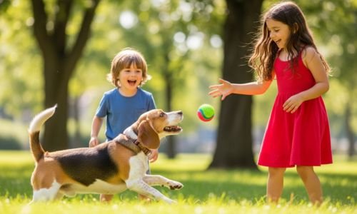 (11) La Raza de Perros Beagle: Todo Sobre Este Hermoso Can 9 Raza de Perros Beagle jugando con niños