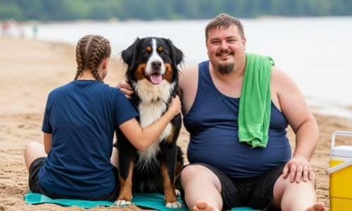 (13) El Valiente Rescate de Nico: Un Perro de Montaña Bernés que Salvó Dos Vidas en el Mar 6 pareja feliz por la acción de Nico