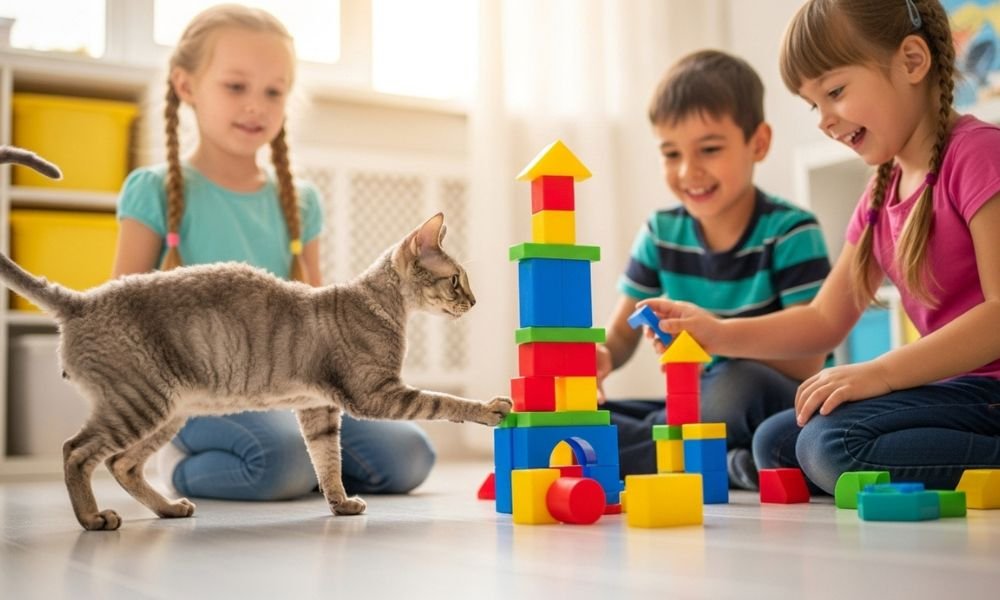 (12) Cornish Rex una Espectacular Raza Felina 3 Cornish Rex jugando con niños