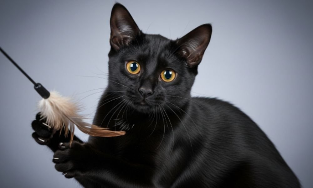 El Gato Bombai jugando