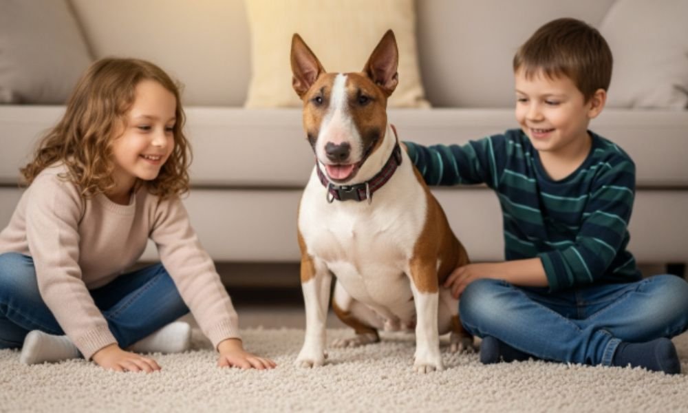 (15) Bull Terrier: Intenso El reflejo del humano que lo guía 10 Bull Terrier convivencia con niños