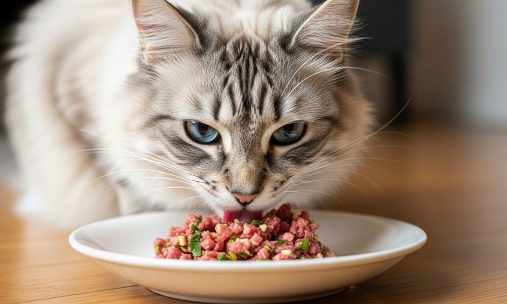 (11) Gato siberiano - Hermoso Felino de los Bosques Rusos 6 GATO SIBERIANO COMIENDO BARF