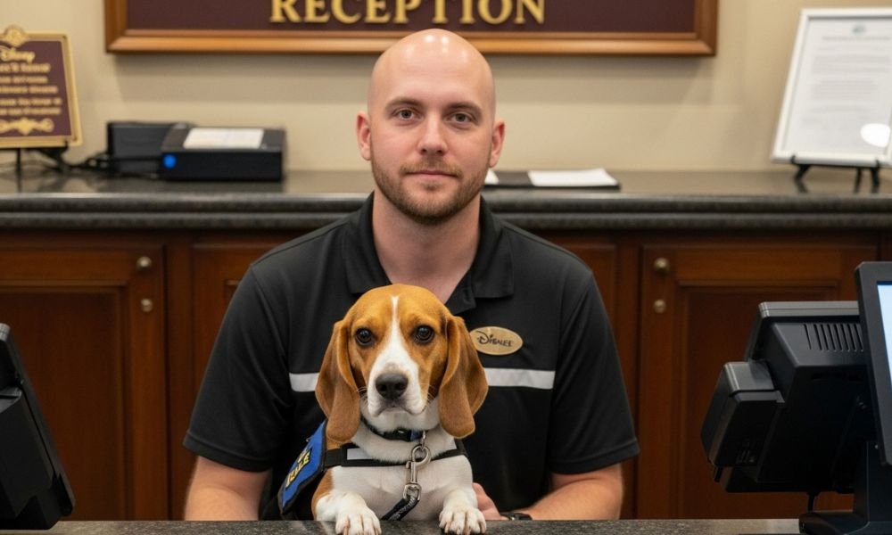 Belle, la Beagle que marcó el 911: un Evento Histórico de amor, instinto y salvación 6 Belle la Beagle en la recepción de disney