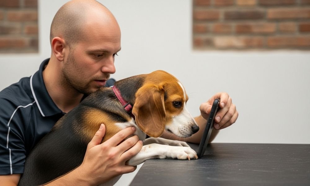 Belle, la Beagle que marcó el 911: un Evento Histórico de amor, instinto y salvación 5 Belle la Beagle entenamiento
