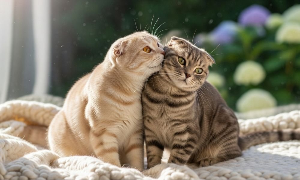 pareja de gatos Scottish Fold 