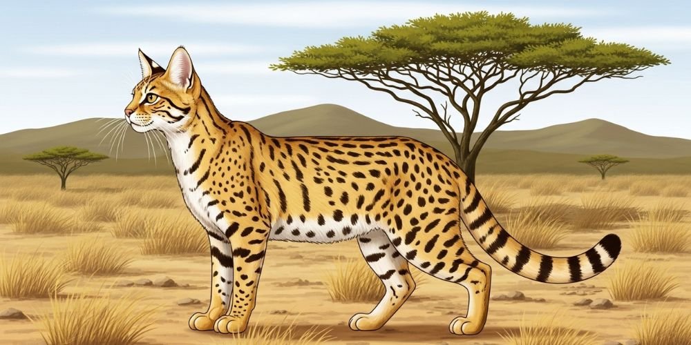 Felis lybica, un felino salvaje africano adaptado a climas áridos.