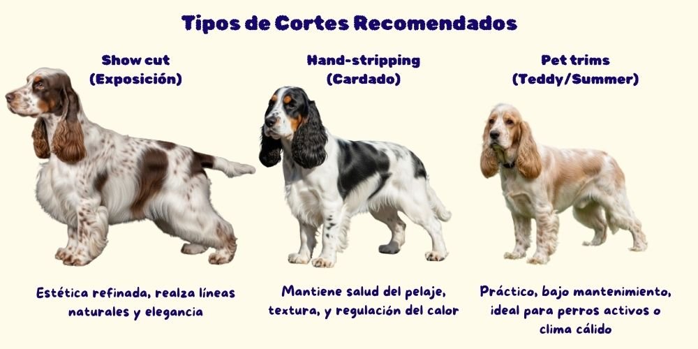 Cocker Spaniel Inglés tipo de cortes recomendados