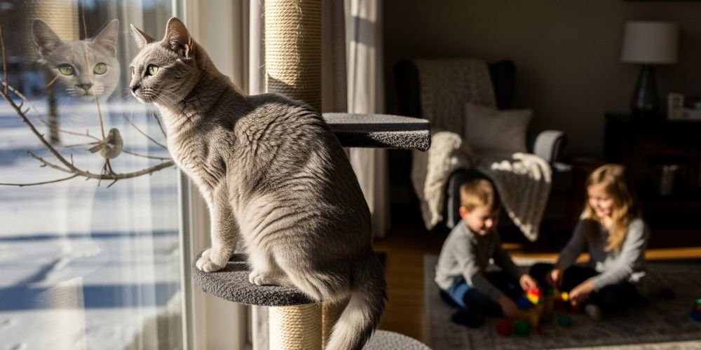 convivir con el Gato Azul Ruso