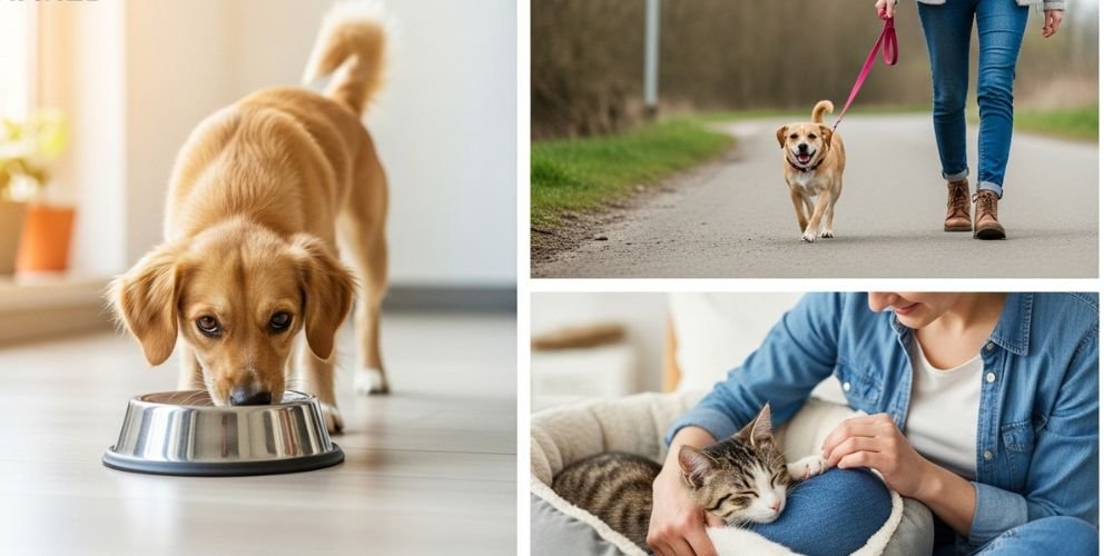 establece horarios de comida, paseo, juegos uy descanso del peludo adoptado