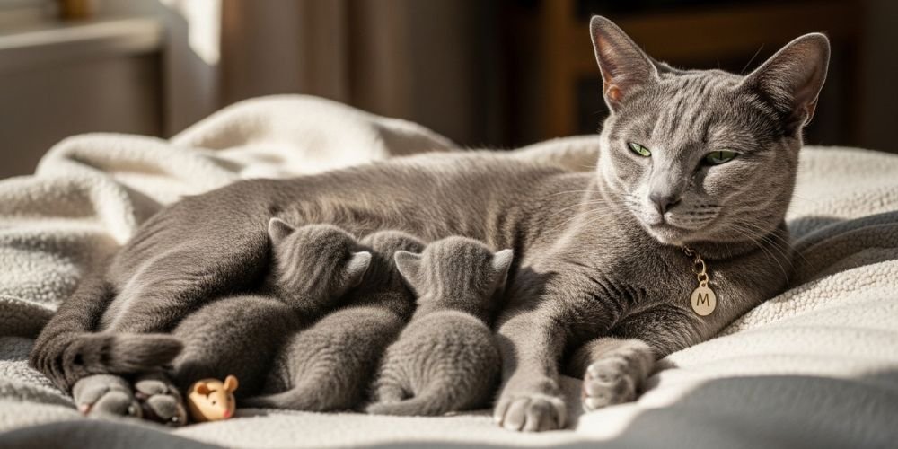 cria responsable del Gato Azul Ruso