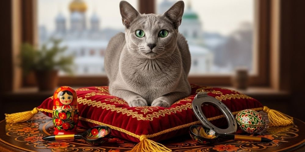 amuleto de la suerte del Gato Azul Ruso