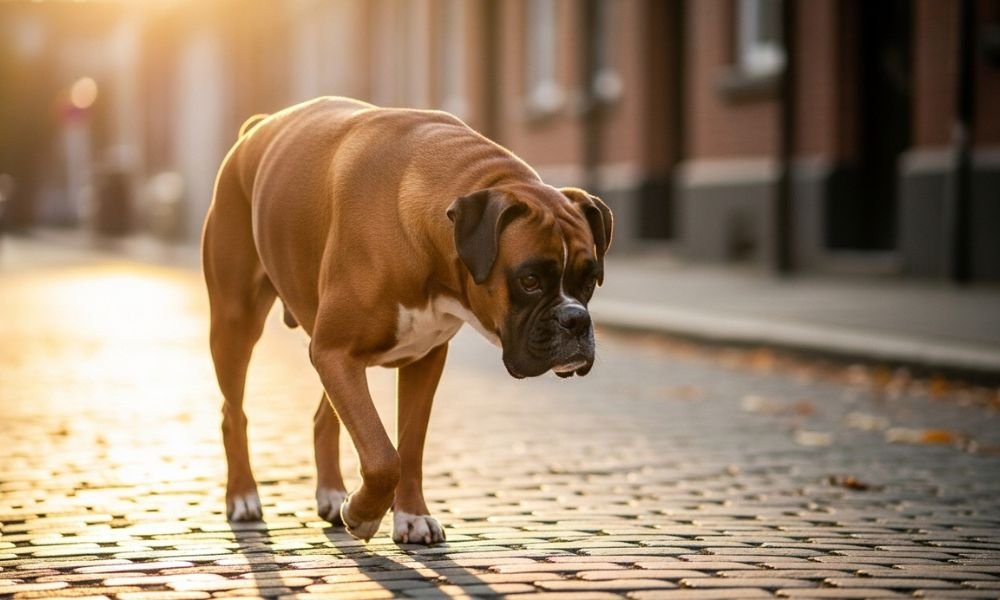El Perro Bóxer enfermo