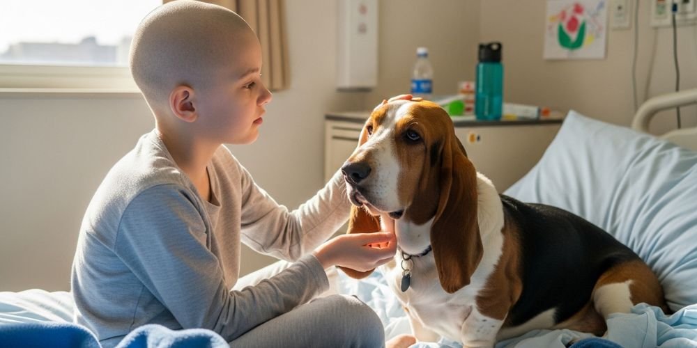 "Max el Basset Sanador y el niño con Cáncer"