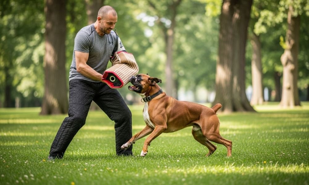 El Perro Bóxer entrenando