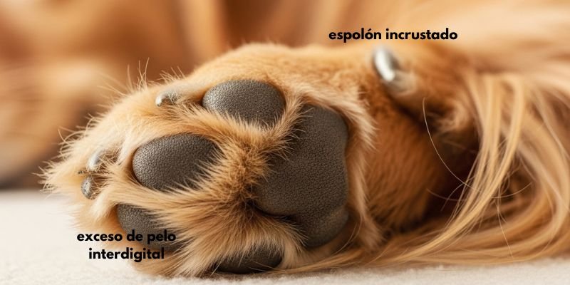 exceso de pelo almohadillas de los perros