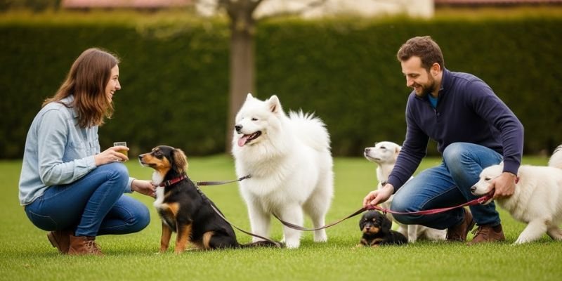 convivencia con El perro Samoyedo