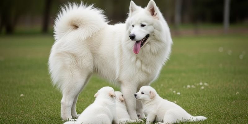la cria y El perro Samoyedo