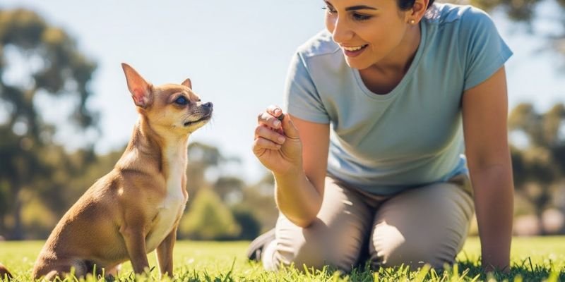 adiestrando a un perro chihuahua
