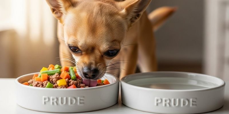 comida natural y el perro chihuahua