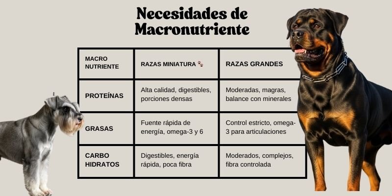 Nutrición por raza y tamaño