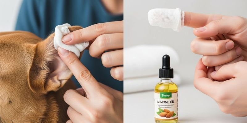 Higiene natural para Mascotas aceite de almendras en oidos