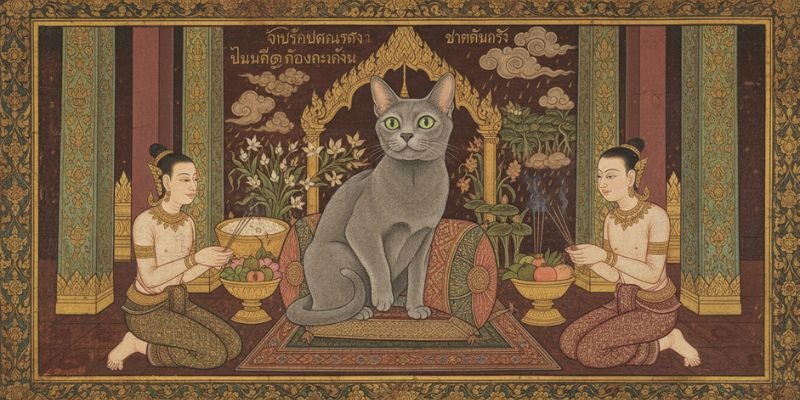 (39) El Gato Korat: Todo sobre Increíble "el gato de la suerte" 9 El Gato Korat como símbolo de buena suerte en Tailandia