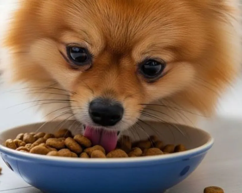 Pomerania comiendo